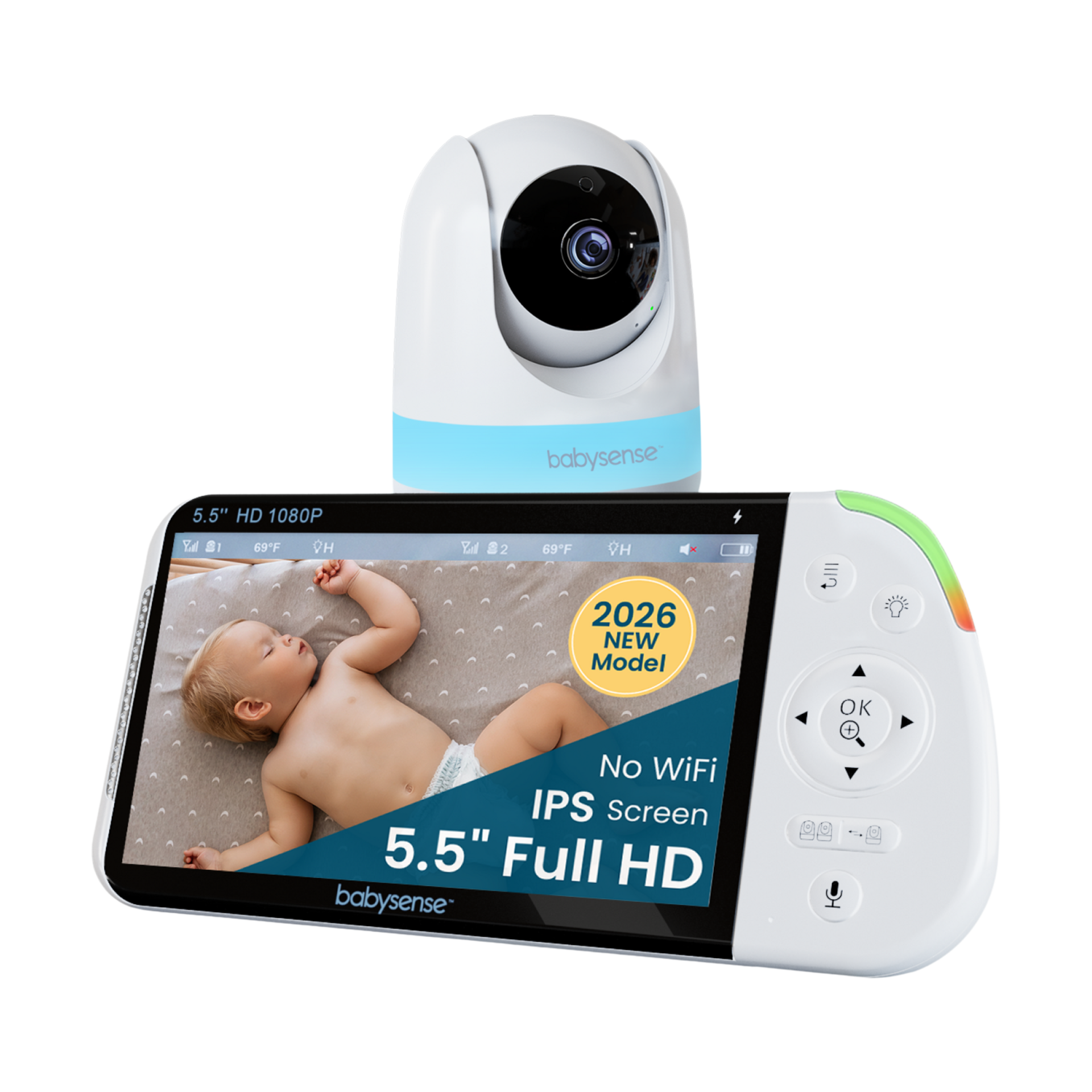 Babysense Babysense PRO 1080p Full HD Split-Screen Baby Monitor.