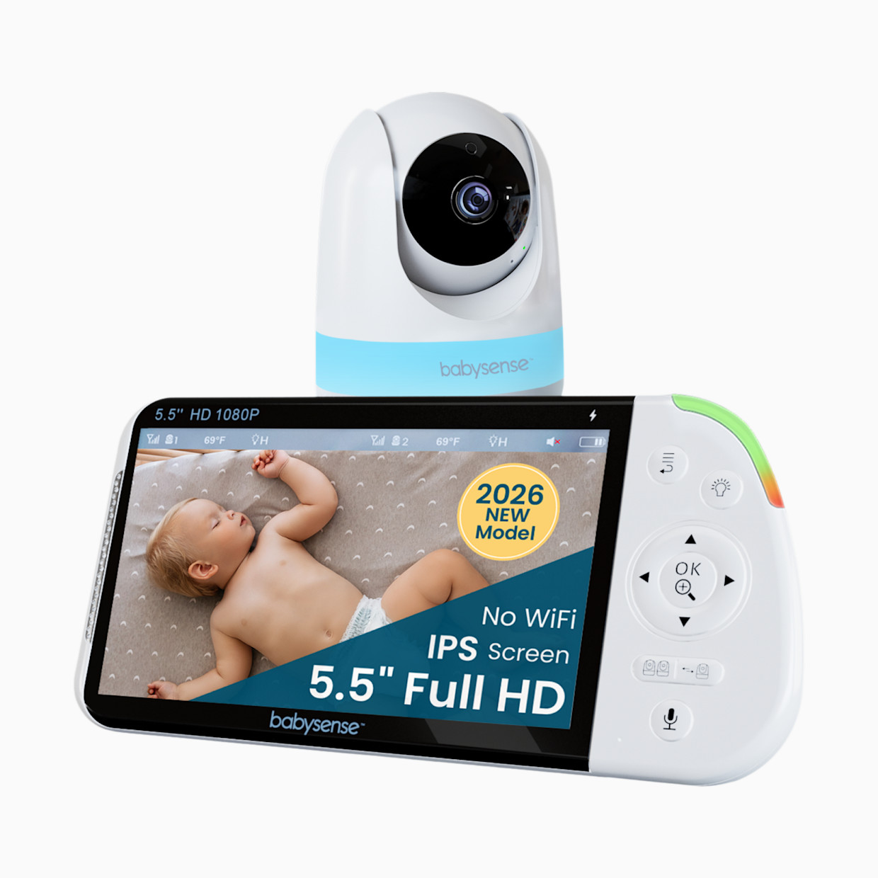 Babysense Babysense PRO 1080p Full HD Split-Screen Baby Monitor - 1 Camera.