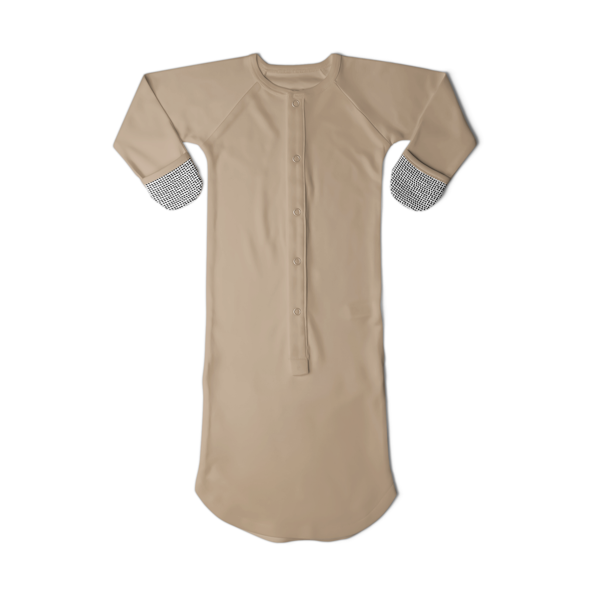 Goumi Kids 24hr Convertible Sleeper Baby Gown - Sandstone, 0-3 M.