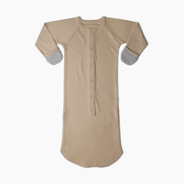Goumi Kids 24hr Convertible Sleeper Baby Gown - Sandstone, 0-3 M.