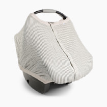 Little Unicorn Breathable Car Seat Canopy | Magnetic Closure Cover & Universal Fit | Protection & Privacy for Baby (Grey Stripe)