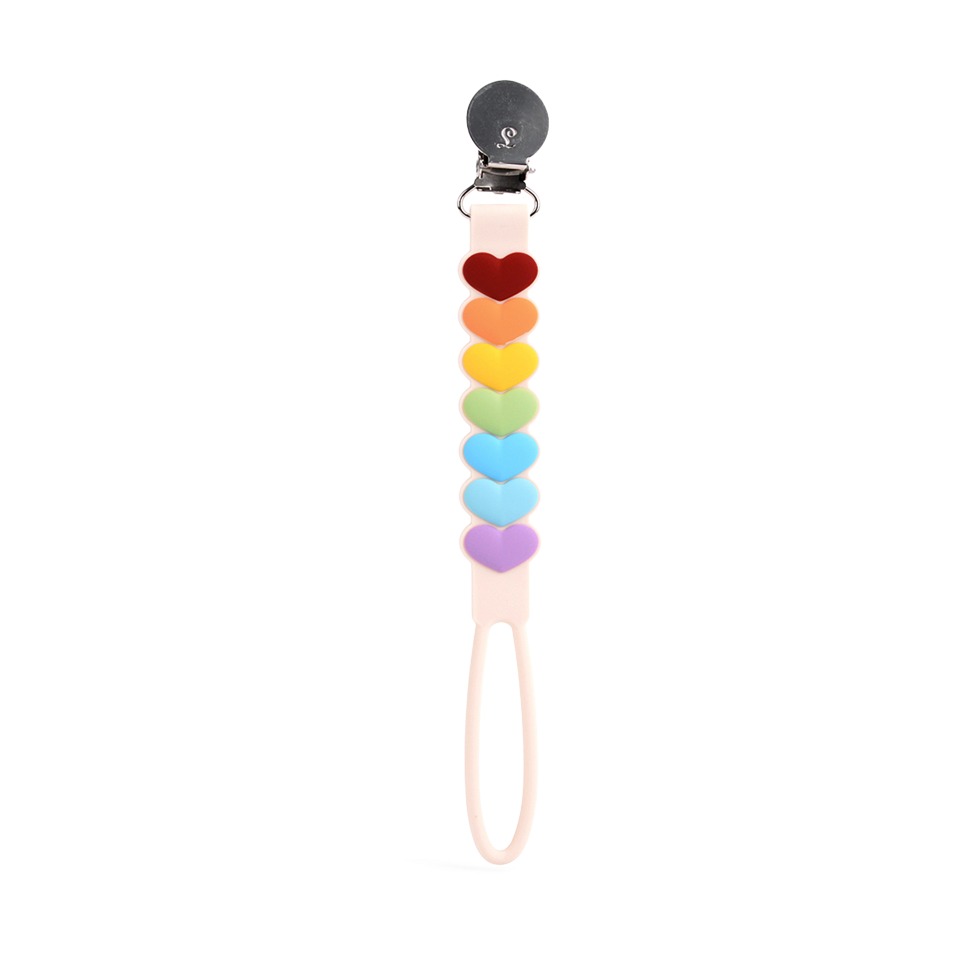 Loulou Lollipop Silicone Pacifier Clip Sweetheart Rainbow Babylist Shop