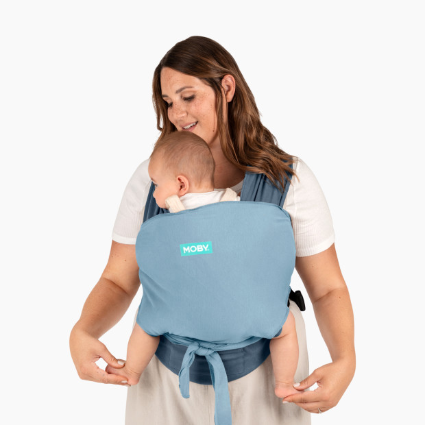 Moby Easy Wrap Carrier - Sea Spray Blue.