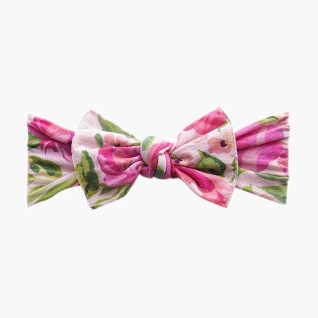 Baby Bling Printed Knot Headband - Pink Rose.