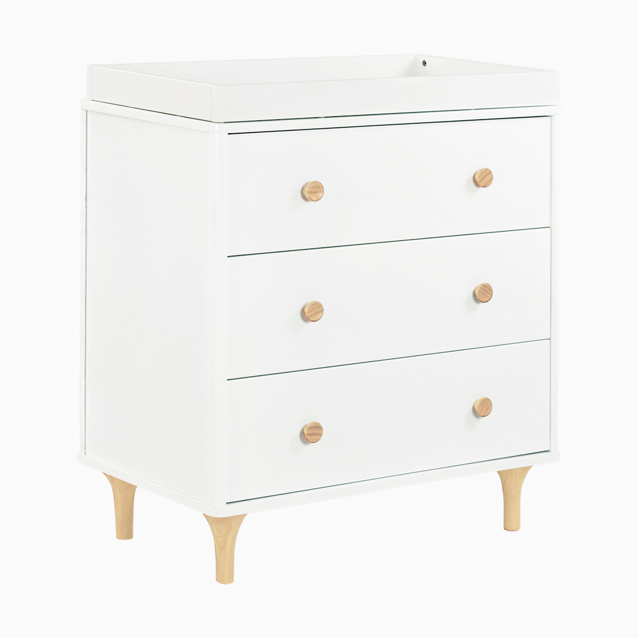 babyletto Lolly 3-Drawer Changer Dresser - White/Natural.