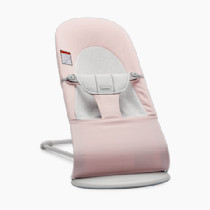BabyBjörn Bouncer Balance Soft, Woven/Jersey, Light Pink/Grey | 2-in-1 Adjustable Baby Bouncer Seat and Toddler Chair, Newborn to Toddler (8-29 lbs), 4 Positions, Lightweight & Portable