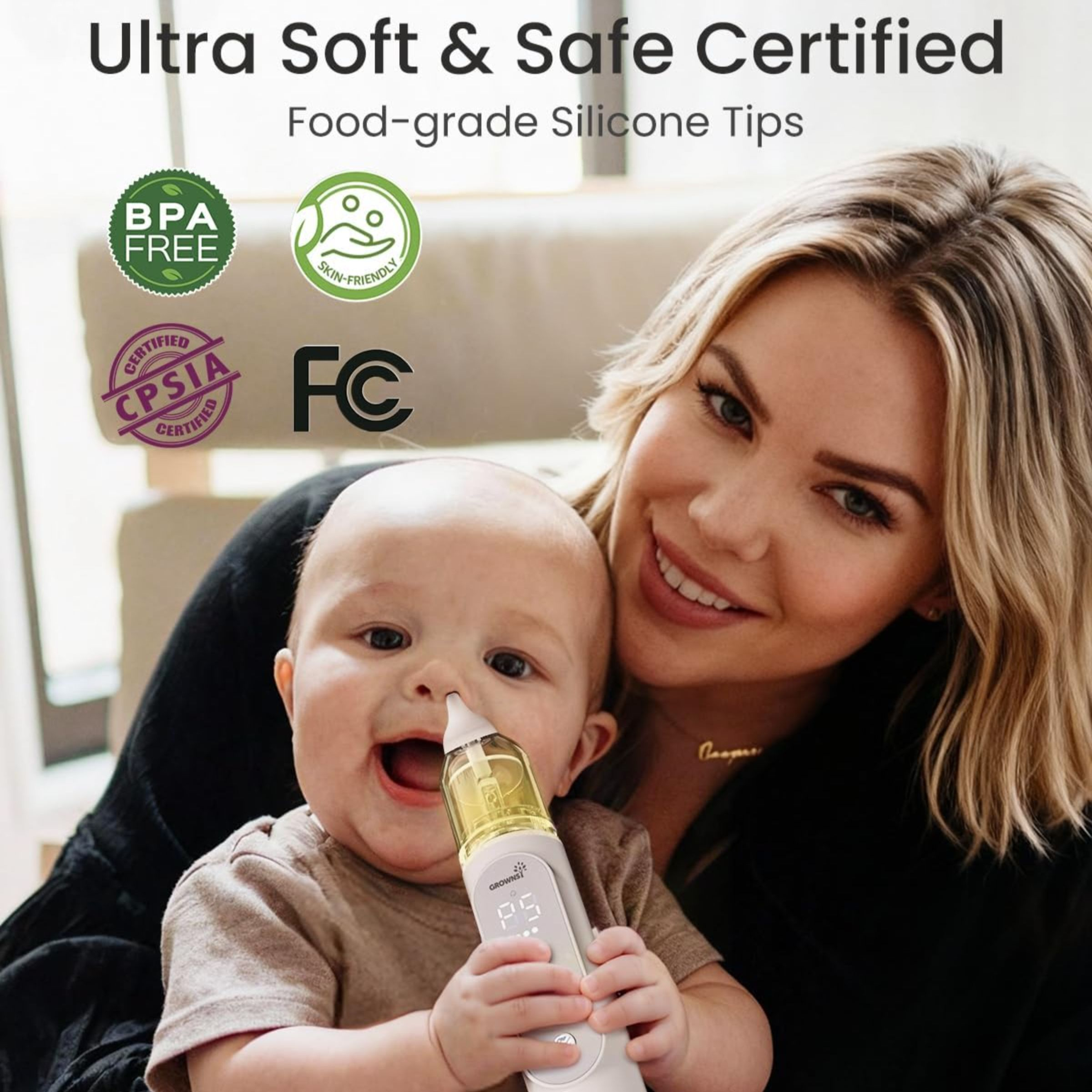 GROWNSY Electric Nasal Aspirator with 5 Suction Levels.