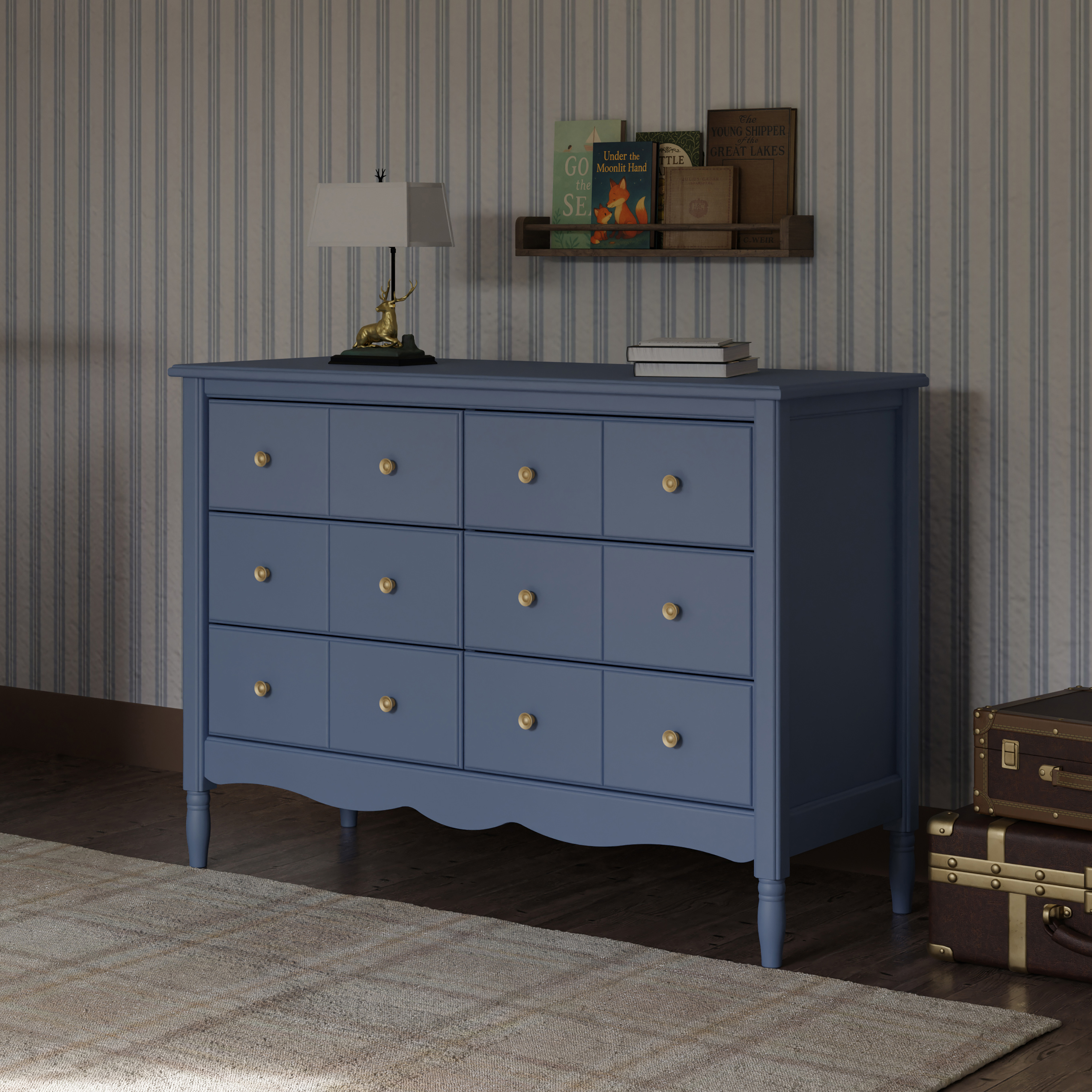 Namesake Liberty 6-Drawer Assembled Dresser - Cove Blue.