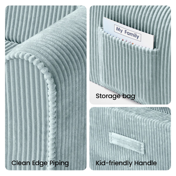 Tiny Land GentleSnug Corduroy Kid Chair - Soft Teal.