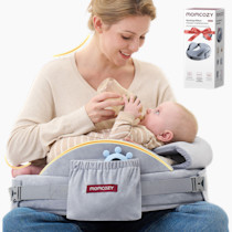 Momcozy CozyPro Nursing Pillow for Breastfeeding - All Around Ergonomic Comfort & Support - Pioneering Safety Fence - Plus Size Wider Feeding Pillow with Lumbar Support for Easier & Healthier Nursing