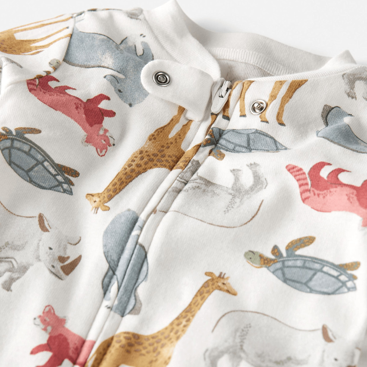 Carter's Little Planet Organic Cotton Sleep & Play Pajamas - Wildlife Print, 0-3 M.