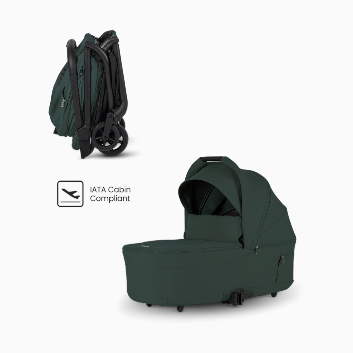 Silver Cross Nia Compact Bassinet - Conifer.