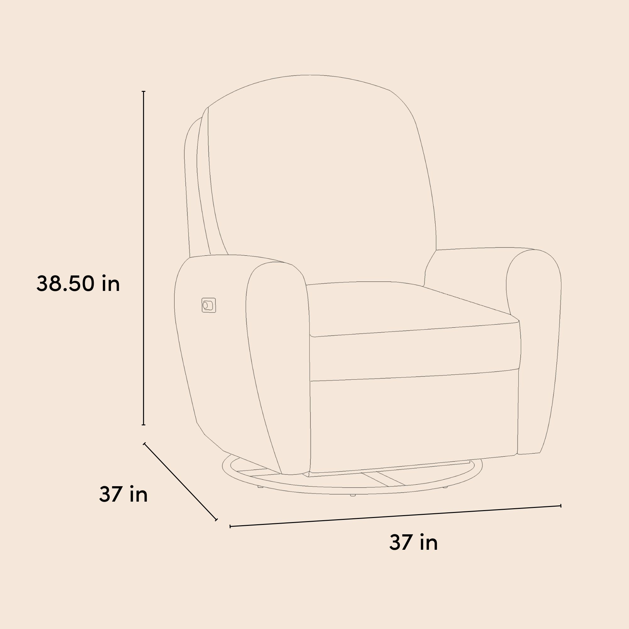 Storkcraft Amalfi Deluxe Power Recliner Swivel Glider - Black Boucle.