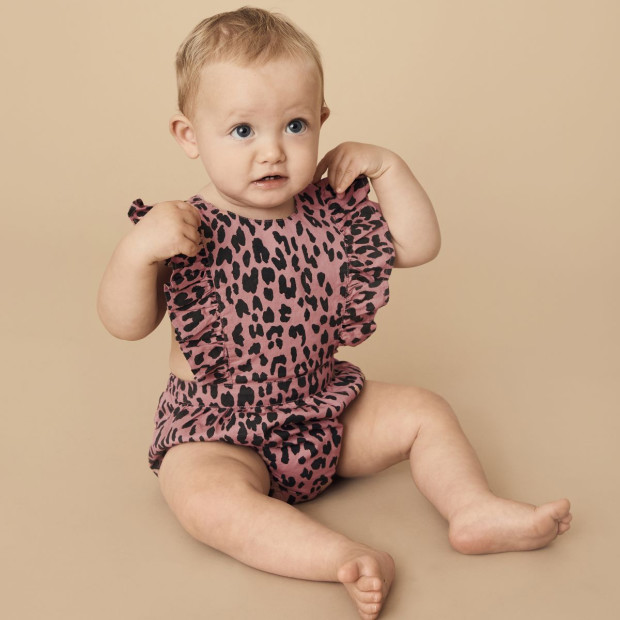 Huxbaby Frill Playsuit - Dusty Rose, 3-6 M.