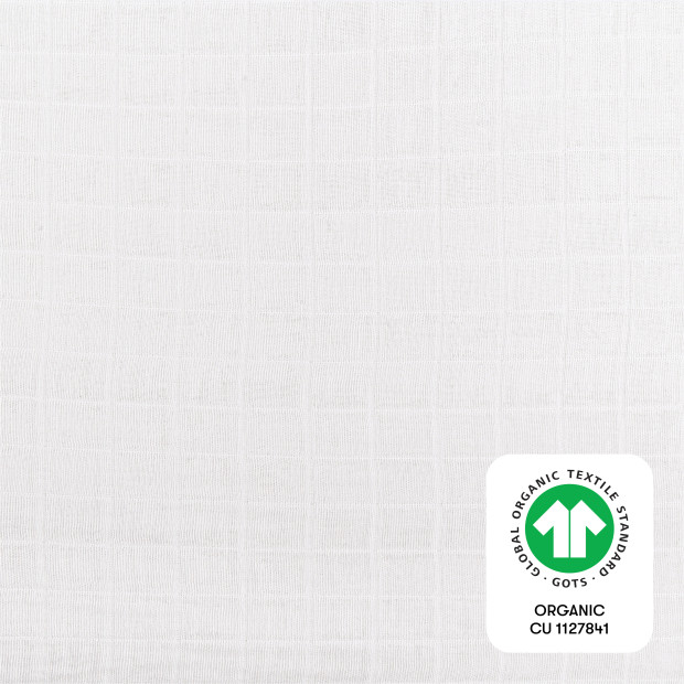 babyletto Mini Crib Sheet in GOTS Certified Organic Muslin Cotton - White.