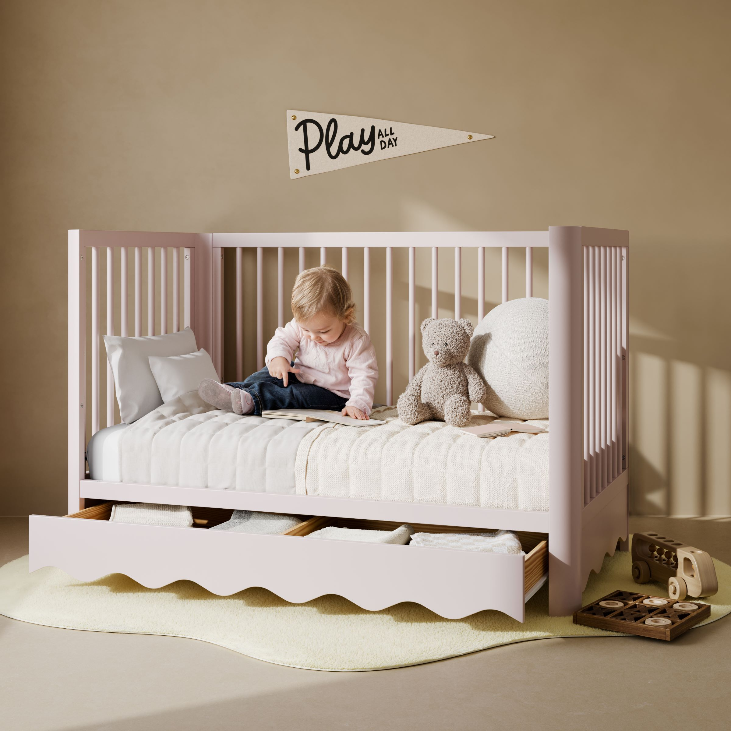 Storkcraft Casablanca Deluxe 5-in-1 Convertible Crib with Drawer.