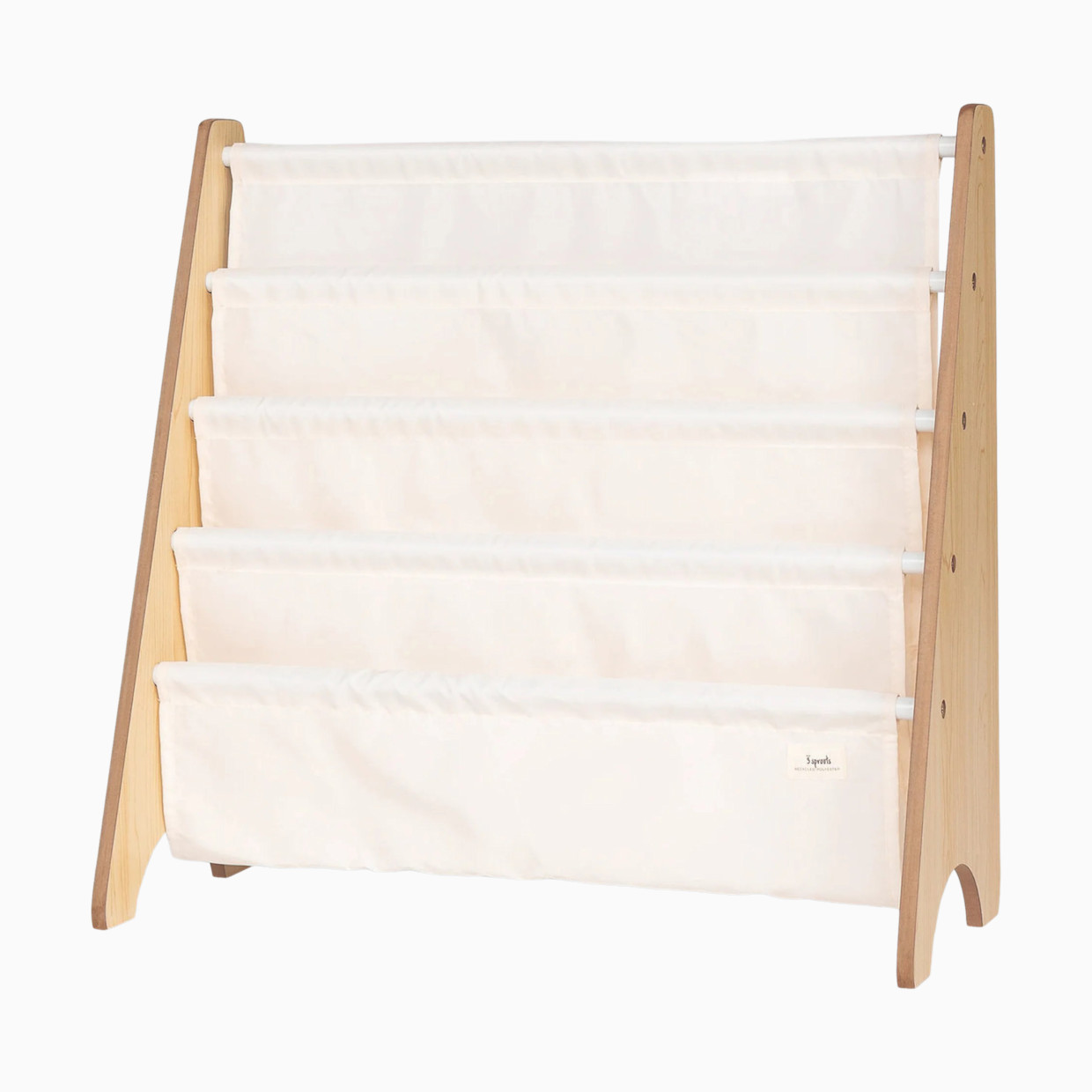 3 Sprouts Recycled Book Rack - Cream.
