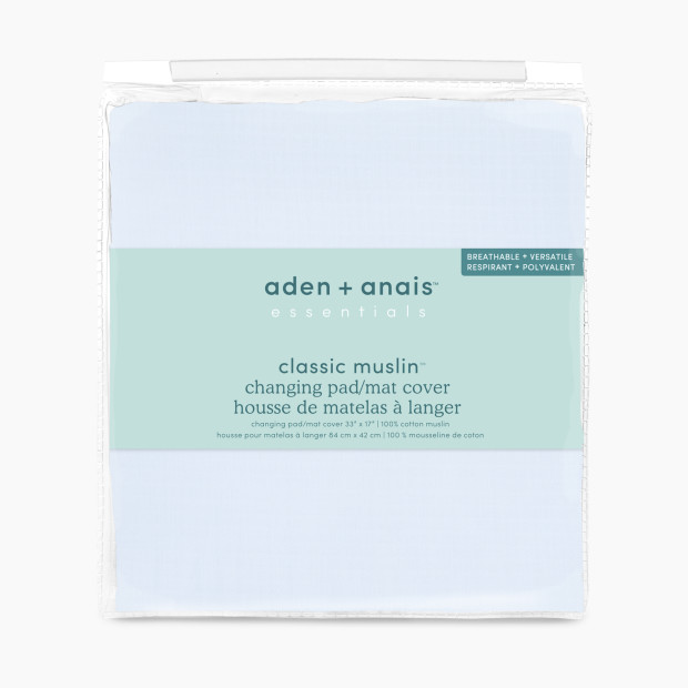 Aden + Anais Essentials Cotton Muslin Changing Pad Cover - Blue.