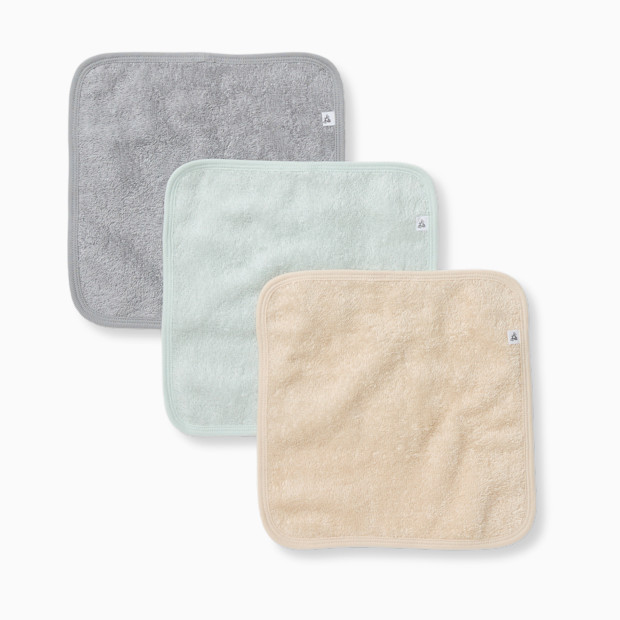 Organic Cotton Woven Terry Solid Washcloths (3 Pack).