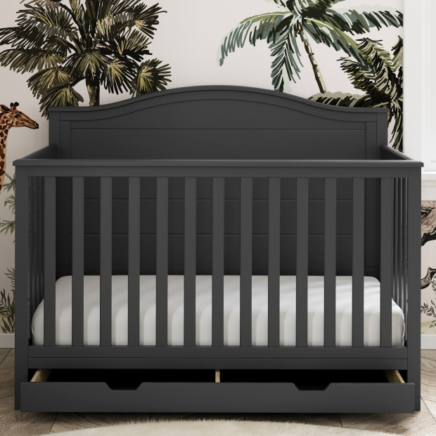 Storkcraft Moss 4-in-1 Convertible Crib with Drawer - Gray.