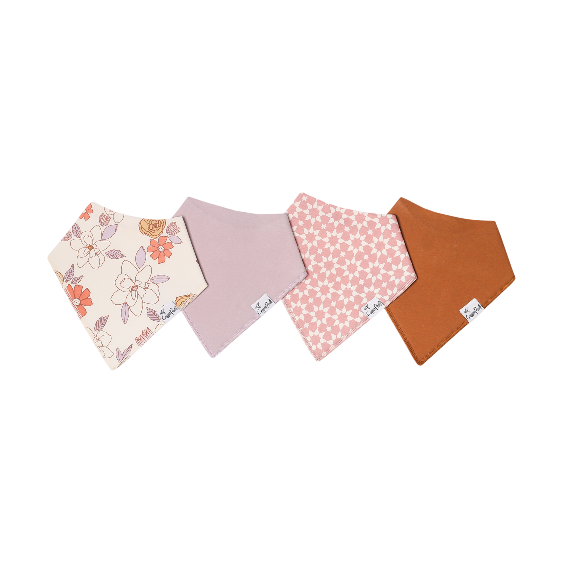 Copper Pearl Printed Bandana Bib Set (4-Pack) - Ferra.