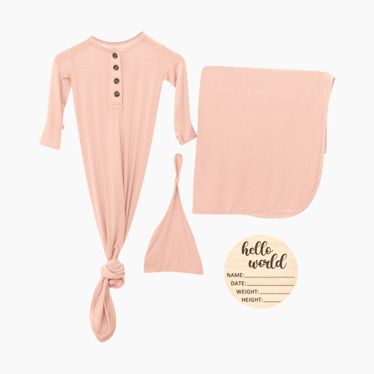 Snuggle Shield Snuggle Shield Gown, Swaddle & Hat Set - Pink, 0-6 M.
