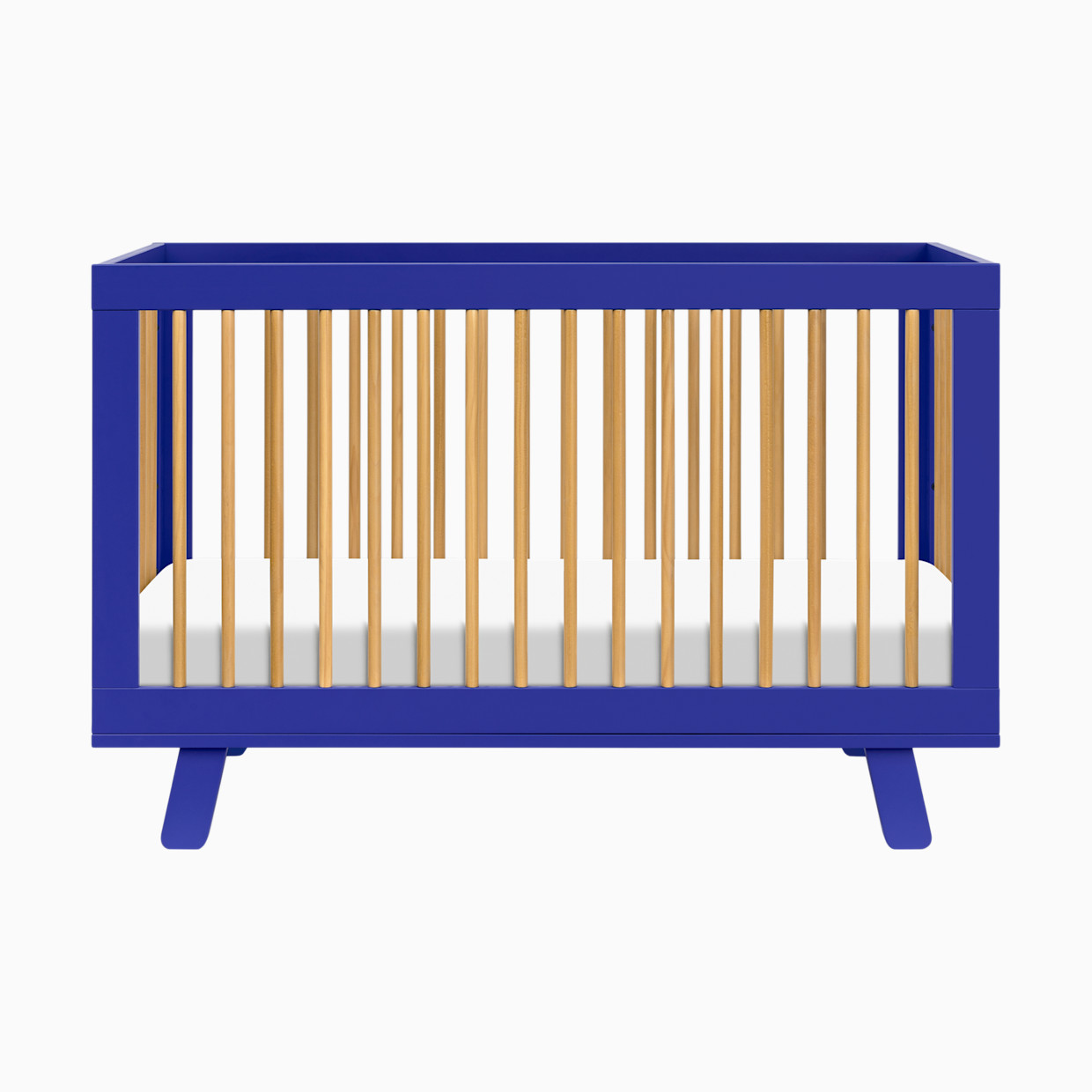 babyletto Hudson 3-in-1 Convertible Crib with Toddler Bed Conversion Kit - Cobalt And Honey.