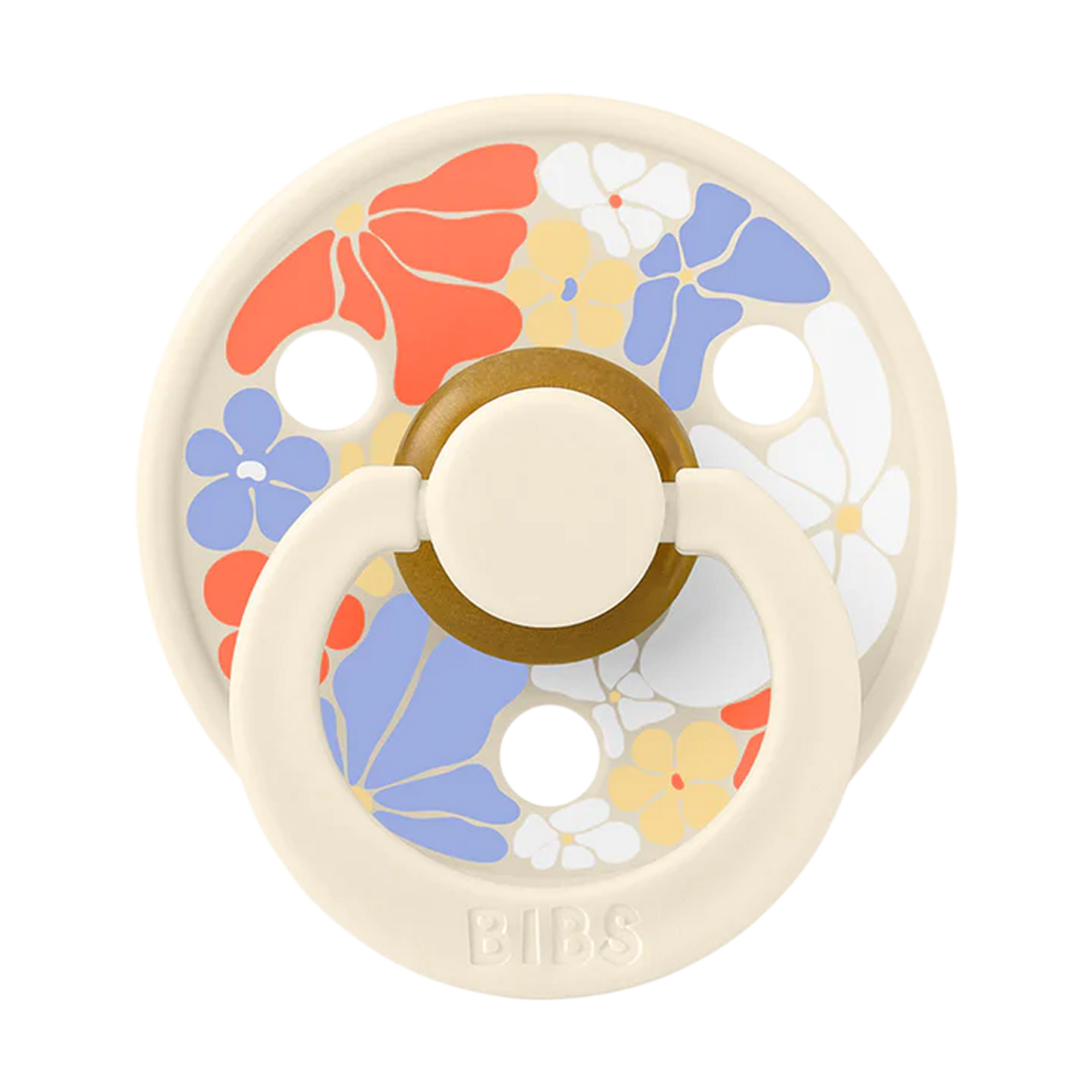 BIBS Studio Morning Bloom Colour Natural Rubber Pacificier (2-pack) - Ivory, Size 1.