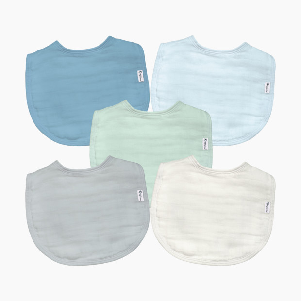 GREEN SPROUTS Muslin Bibs (5 Pack) - Blueberry.