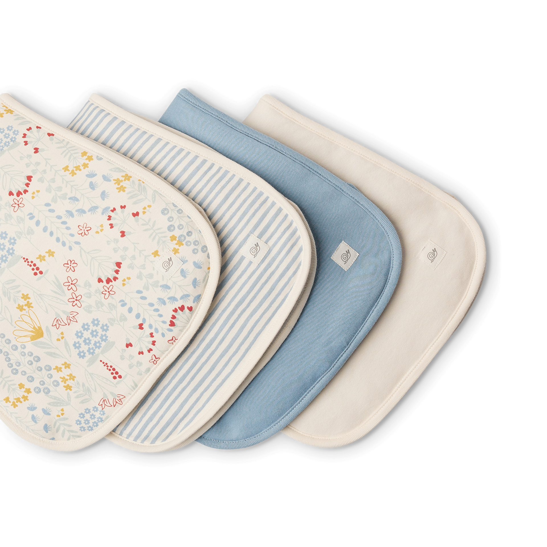 Tiny Kind 4 Pack Organic Burp Cloth - Multi Floral.