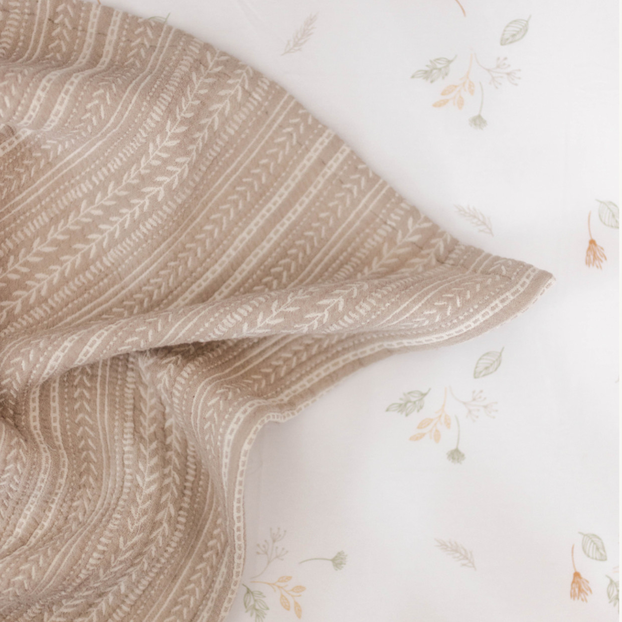 Crane Baby Cotton Muslin Jacquard Blanket - Willow.
