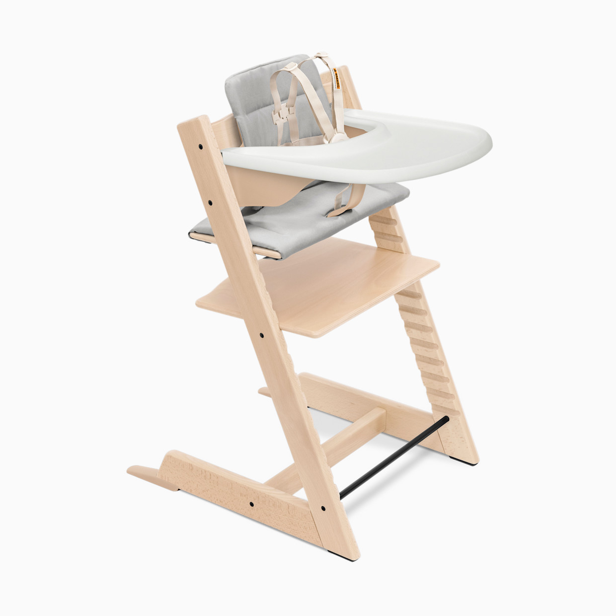 Stokke Tripp Trapp High Chair Complete² - Natural/Anthracite Cushion/White Tray.