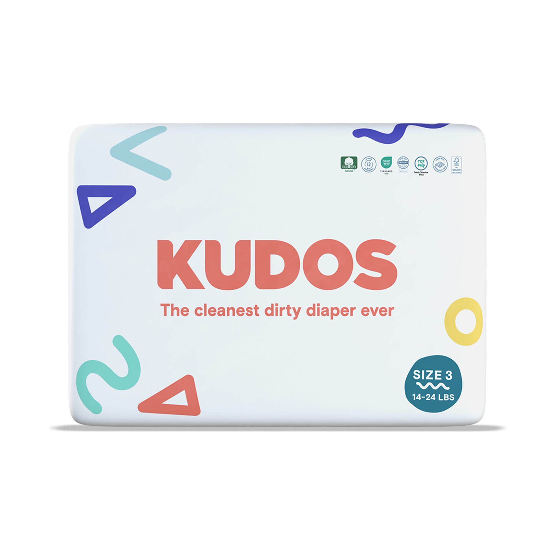 Kudos Diapers, Monthly Supply - Size 3, 180 Count.