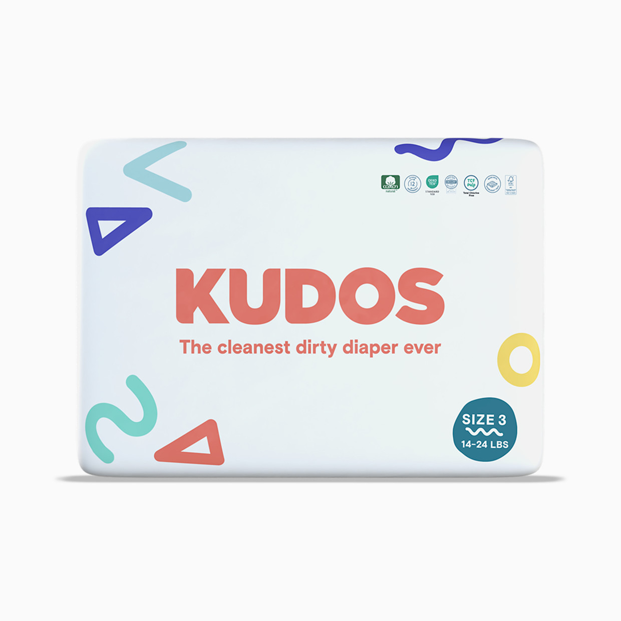 Kudos Diapers, Monthly Supply - Size 3, 180 Count.