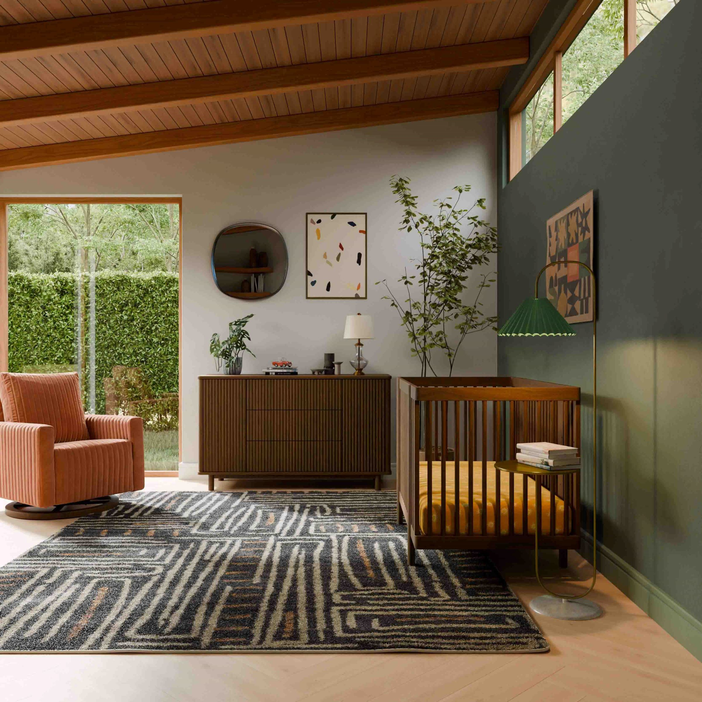 babyletto Pogo 8-in-1 Convertible Crib with All-Stages Conversion Kits - Natural Walnut.