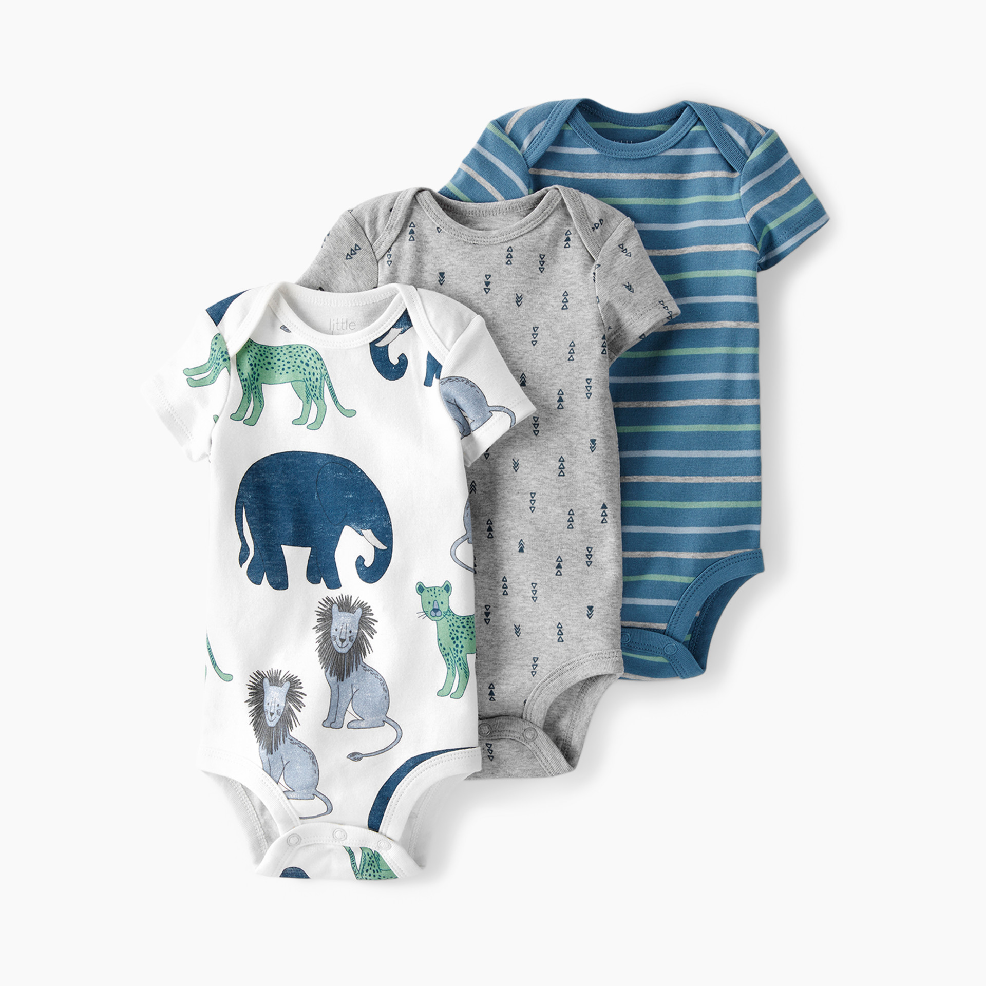 Carter's Little Planet Organic Cotton Rib Bodysuits (3 Pack) - Multi-Color  Dino, 3 M