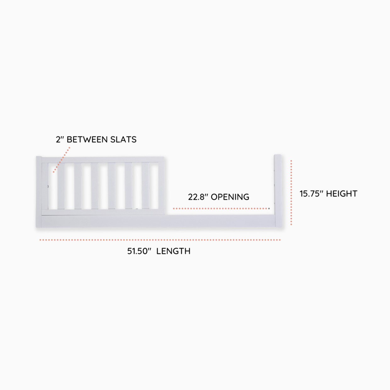 dadada 3-in-1 Toddler Bed Conversion Kit - White.