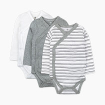 Honest Baby Clothing 3-Pack Organic Cotton Long Sleeve Side Snap Bodysuits