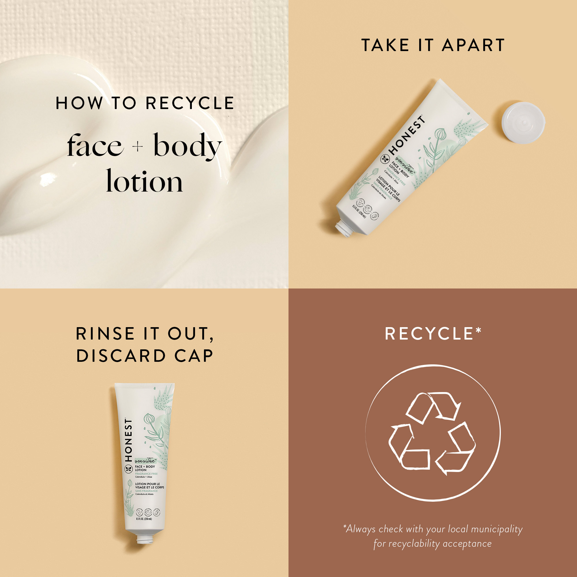 The Honest Company Face & Body Lotion - Sensitive (Fragrance Free), 8.5 Fl Oz.