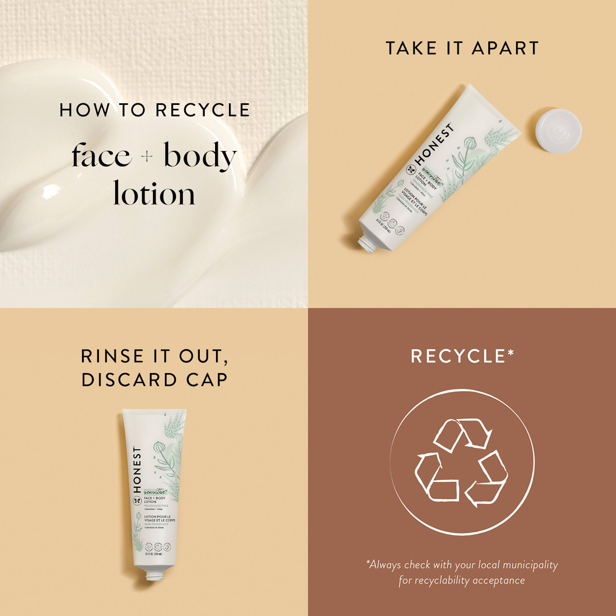 The Honest Company Face & Body Lotion - Sensitive (Fragrance Free), 8.5 Fl Oz.