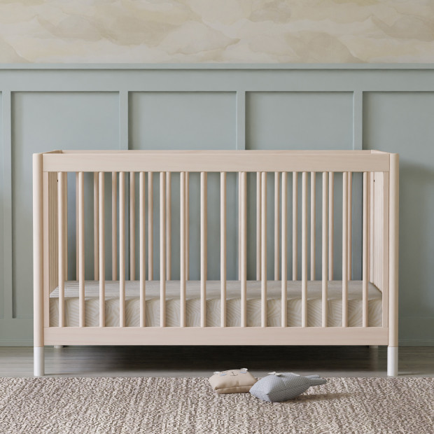 babyletto Gelato 4-in-1 Convertible Crib with Toddler Bed Conversion Kit - Washed Natural/White.