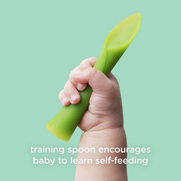 Olababy Baby Feeding & Baby Training Spoon Set - Green, 2.