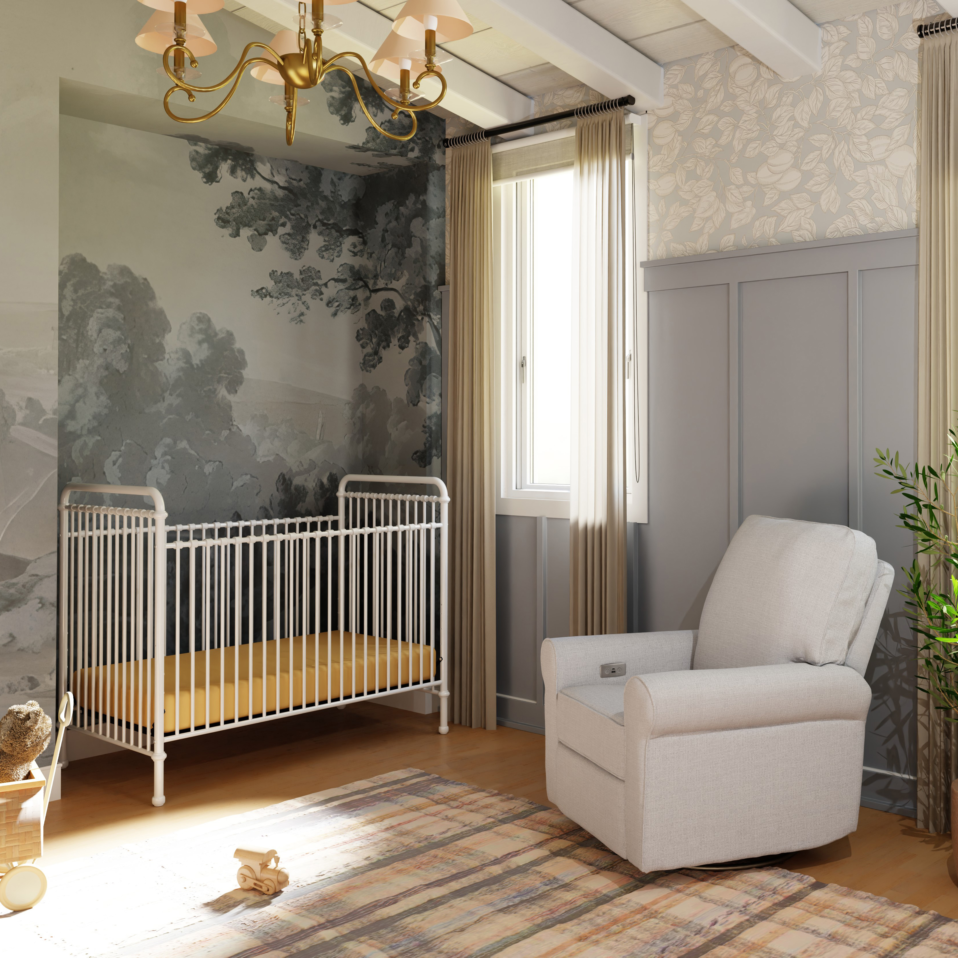 Namesake Abigail 3-in-1 Convertible Crib - Washed White.