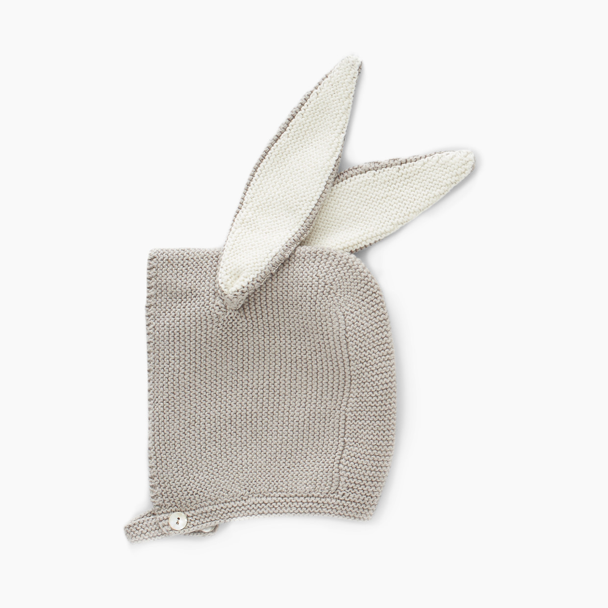 Oeuf Bunny Hat - Light Grey, 6-12 Months.