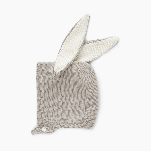 Oeuf Bunny Hat - Light Grey, 3-6 Months.