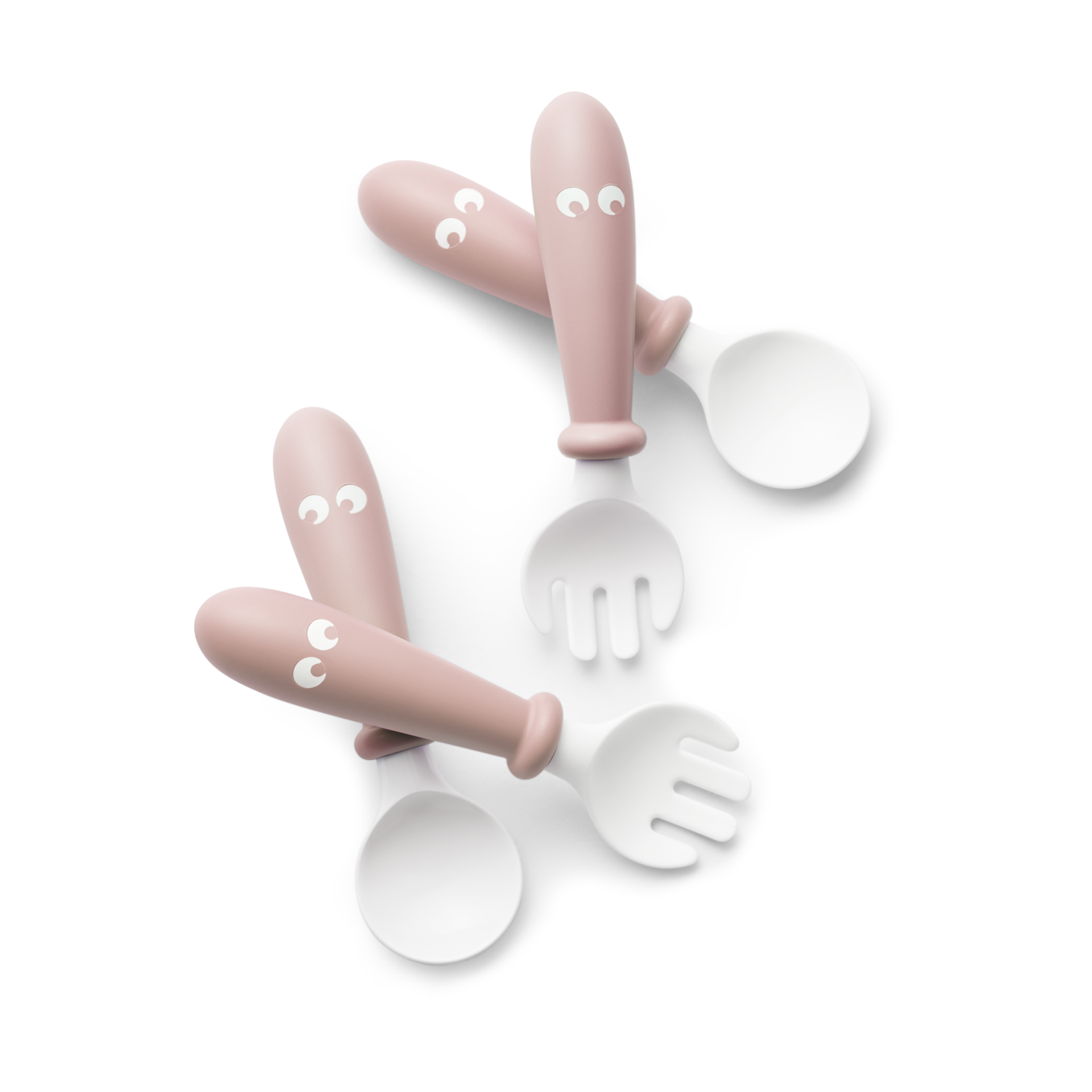 BabyBjörn Baby Spoon and Fork, 4 pcs, Powder Pink
