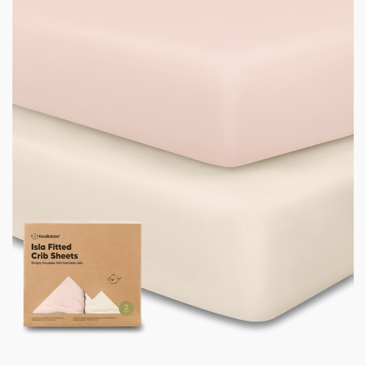 KeaBabies Isla Bamboo Viscose Fitted Crib Sheets - Cameo.