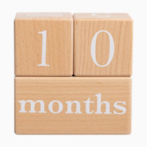 Pearhead Wooden Baby Age Milestone Blocks, Monthly Photo Prop for Newborn, Infant and Toddler, Pregnancy Countdown Calendar, Weeks Months Years Number Blocks for Baby Gift and Nursery Decor