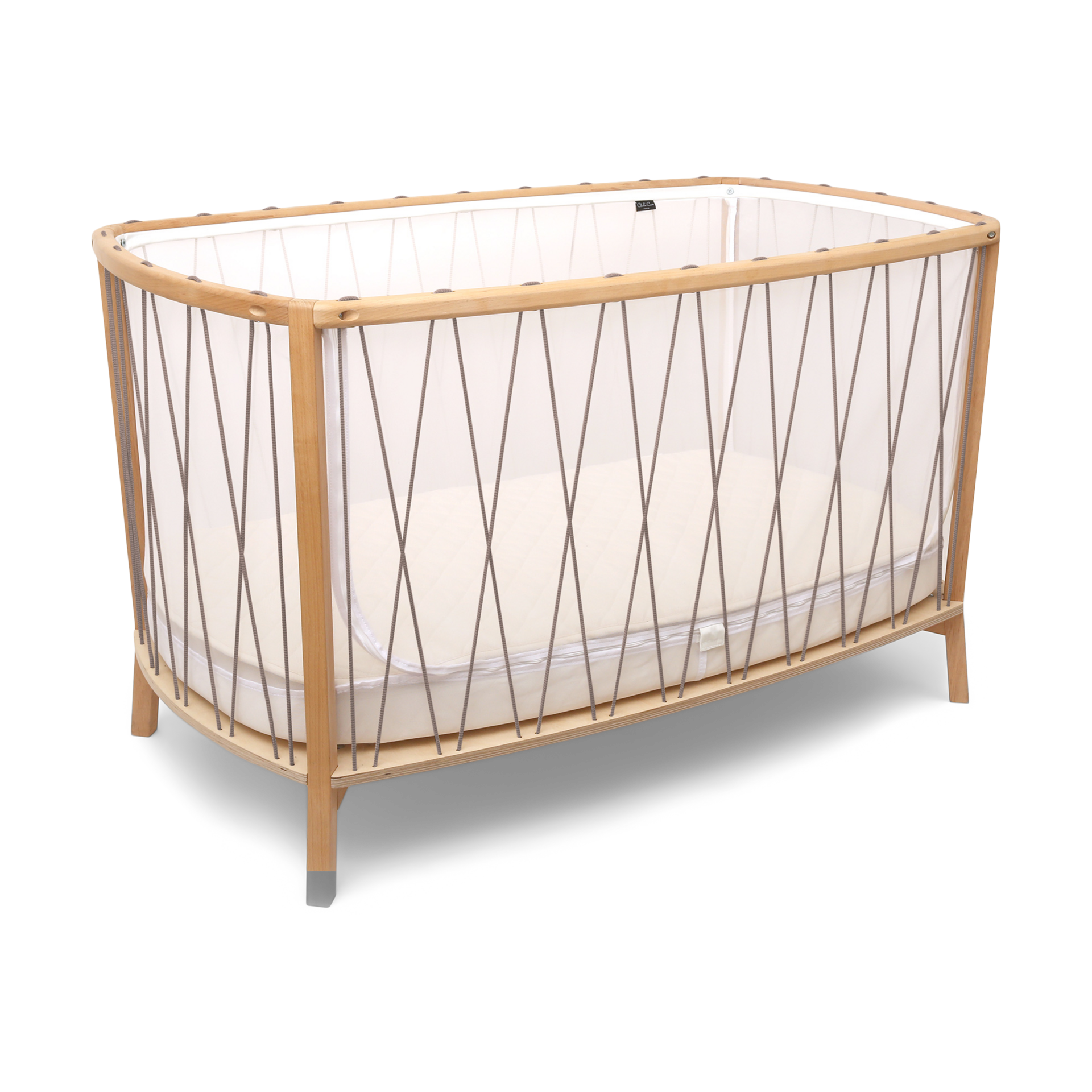 Charlie Crane KIMI Baby Bed - Hazelnut, Coco Organic Mattress.