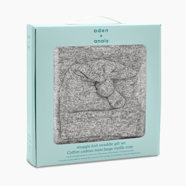 Aden + Anais Snuggle Knit Swaddle & Hat Gift Set - Heather Grey.